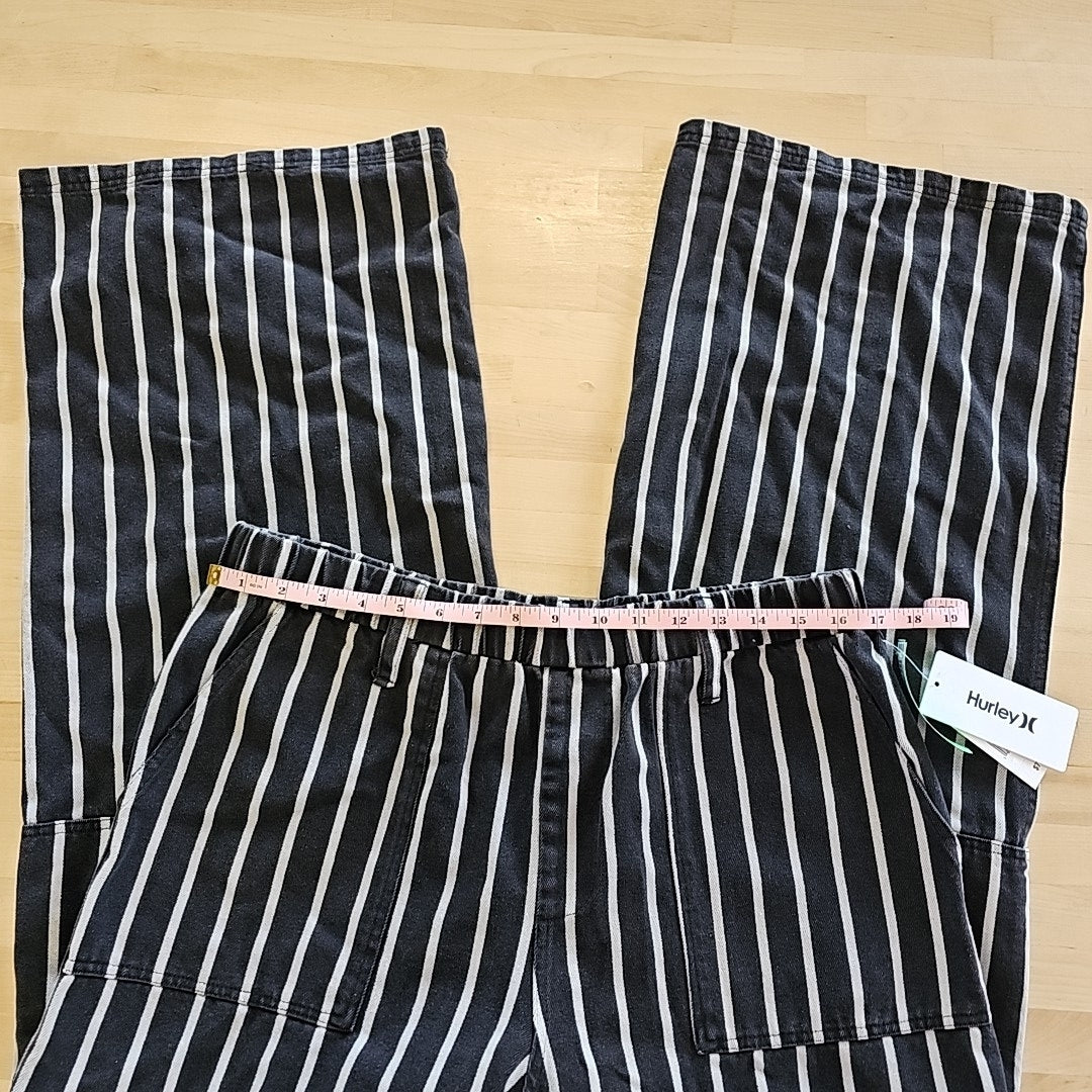 Hurley Juniors' Sloan Striped Pull-on Pants - Black - XL