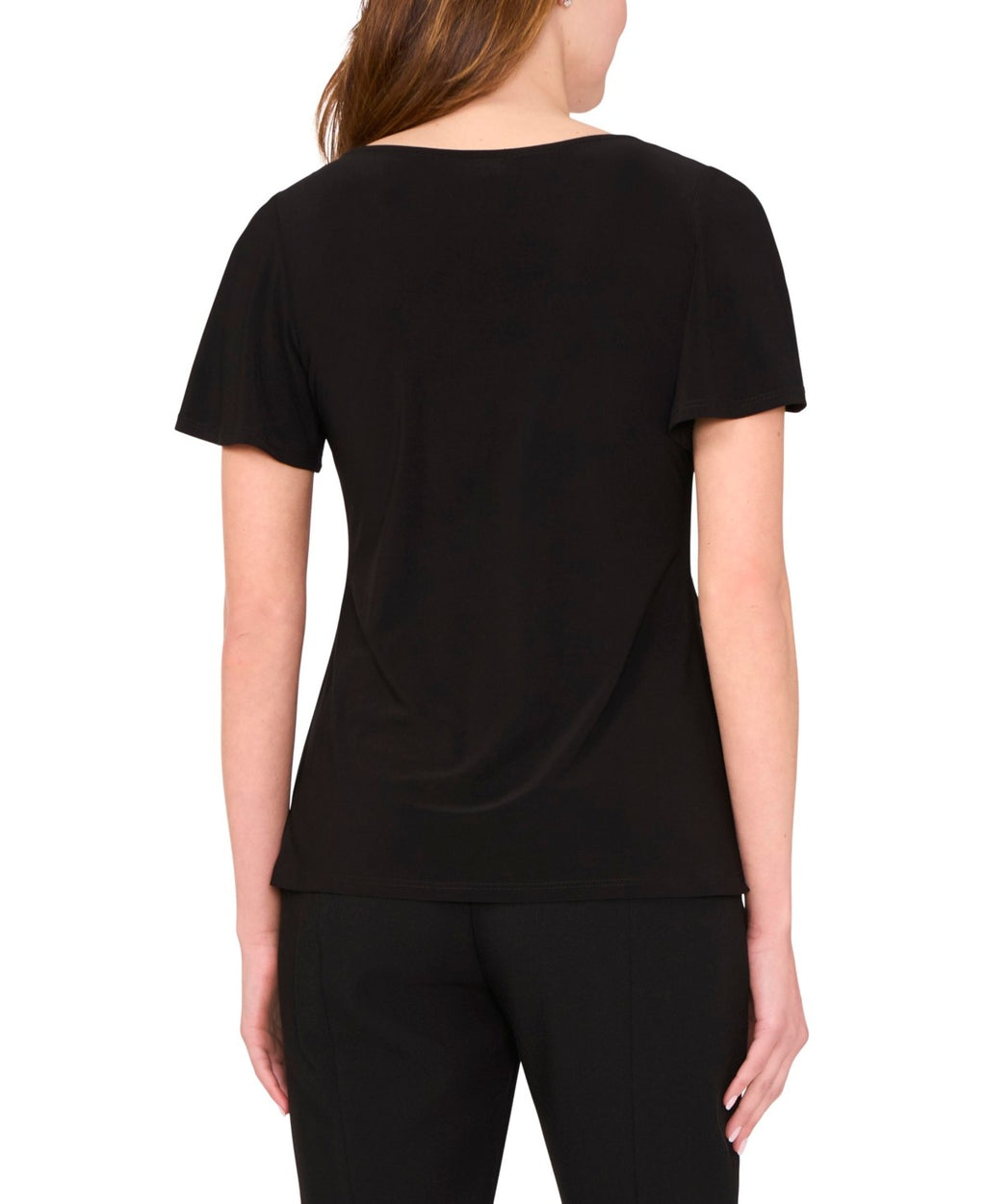 Msk Women's V-Neck Short-Sleeve Top - Black