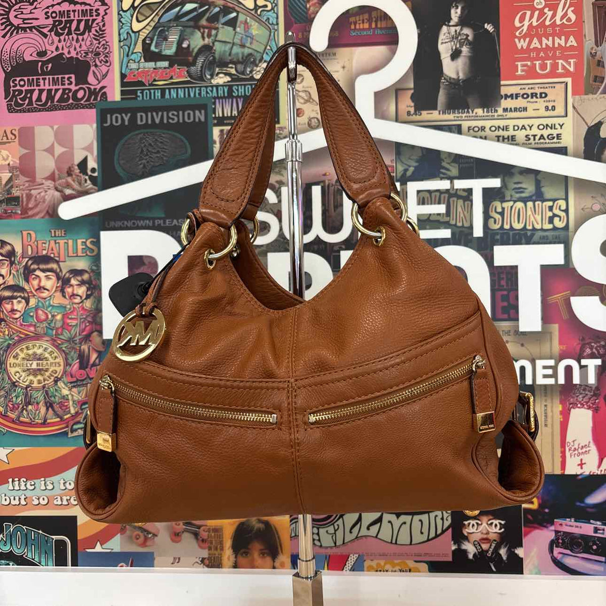 Michael Kors Brown Pebbled Leather Preloved Handbag