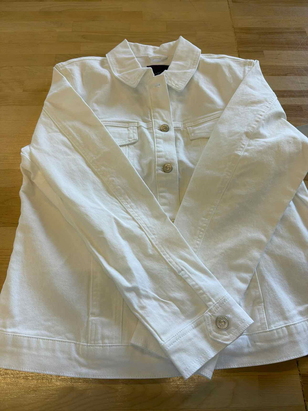 Gloria Vanderbilt Size L White Denim New Jean Jacket