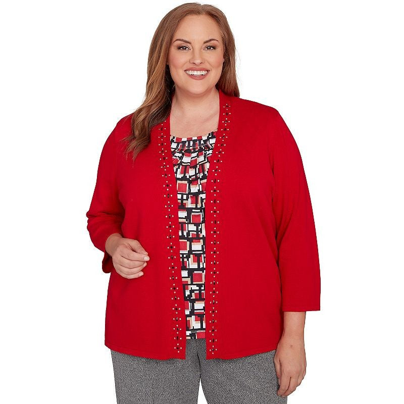 Alfred Dunner Size 1X Red New Sweater
