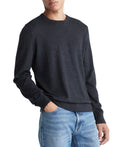 Calvin Klein Men's Extra Fine Merino Wool Blend Sweater - Gunmetal Heather