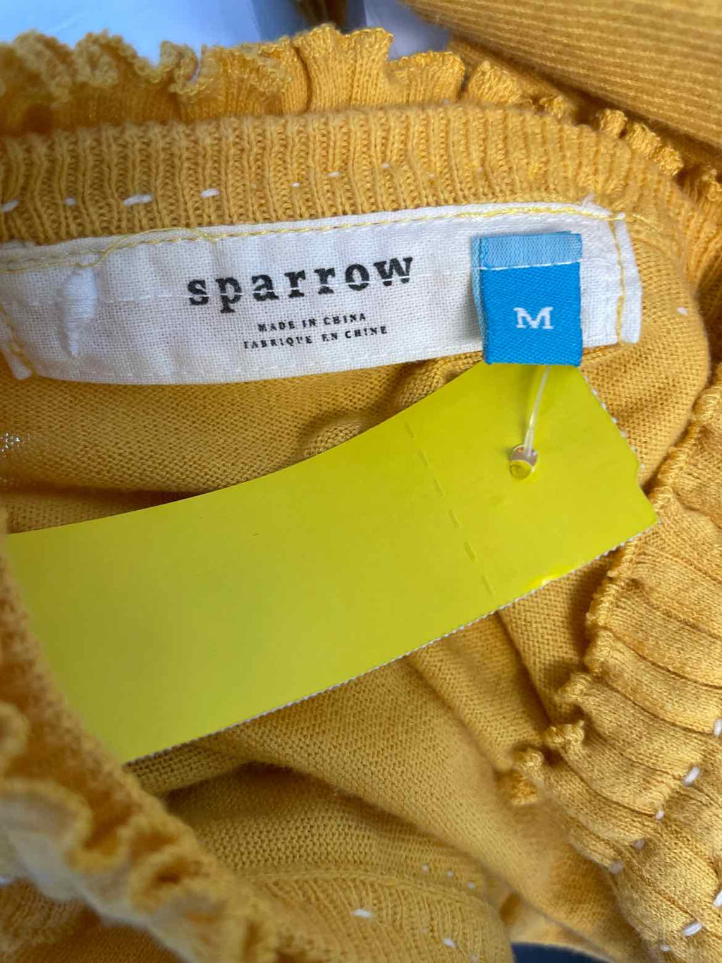 Anthropologie Sparrow Size M Gold Cotton Sweater
