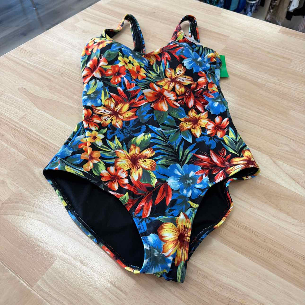 Aquamore Size 12 Multi-Bright New Swimsuit