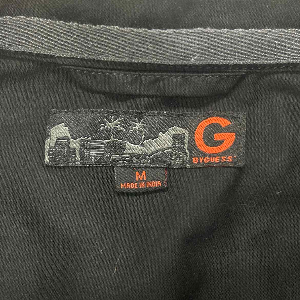 G by Guess Size M Gray/Black Preloved MENS Button Down Shirt