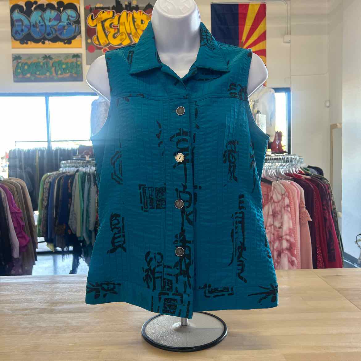 Chico's Size 0 Blue Used Vest