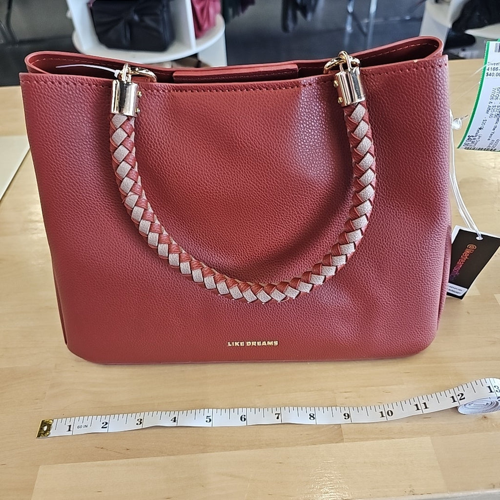 LIKE DREAMS Women S Vegan Leather Compartment Divider Yara Top Handle Crossbody
