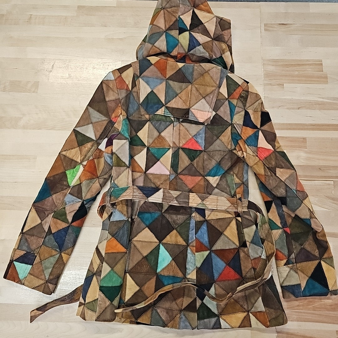 Size M Multi-Color Leather Jacket