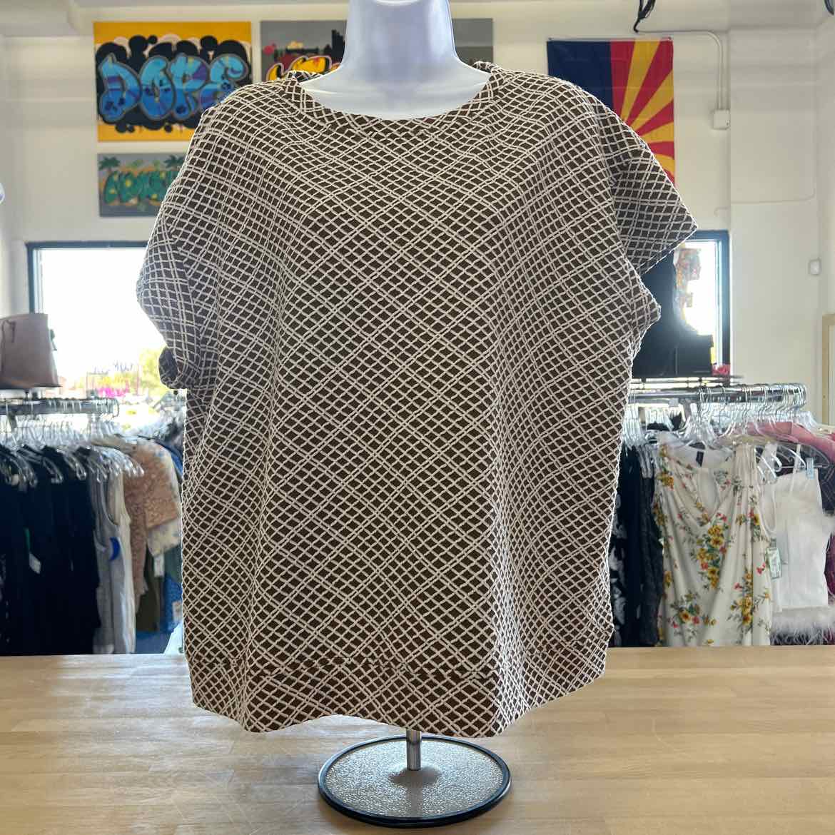 See and be Seen Size M Brown & Beige Preloved 2 pc Dress Set