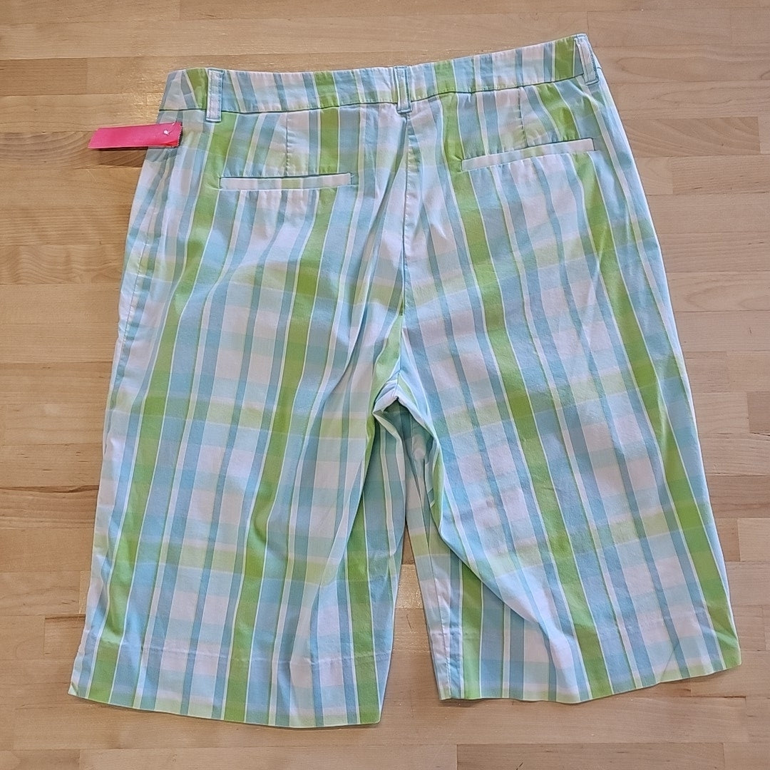 Anne Klein Size 10 Green/Blue Preloved Athletic Shorts