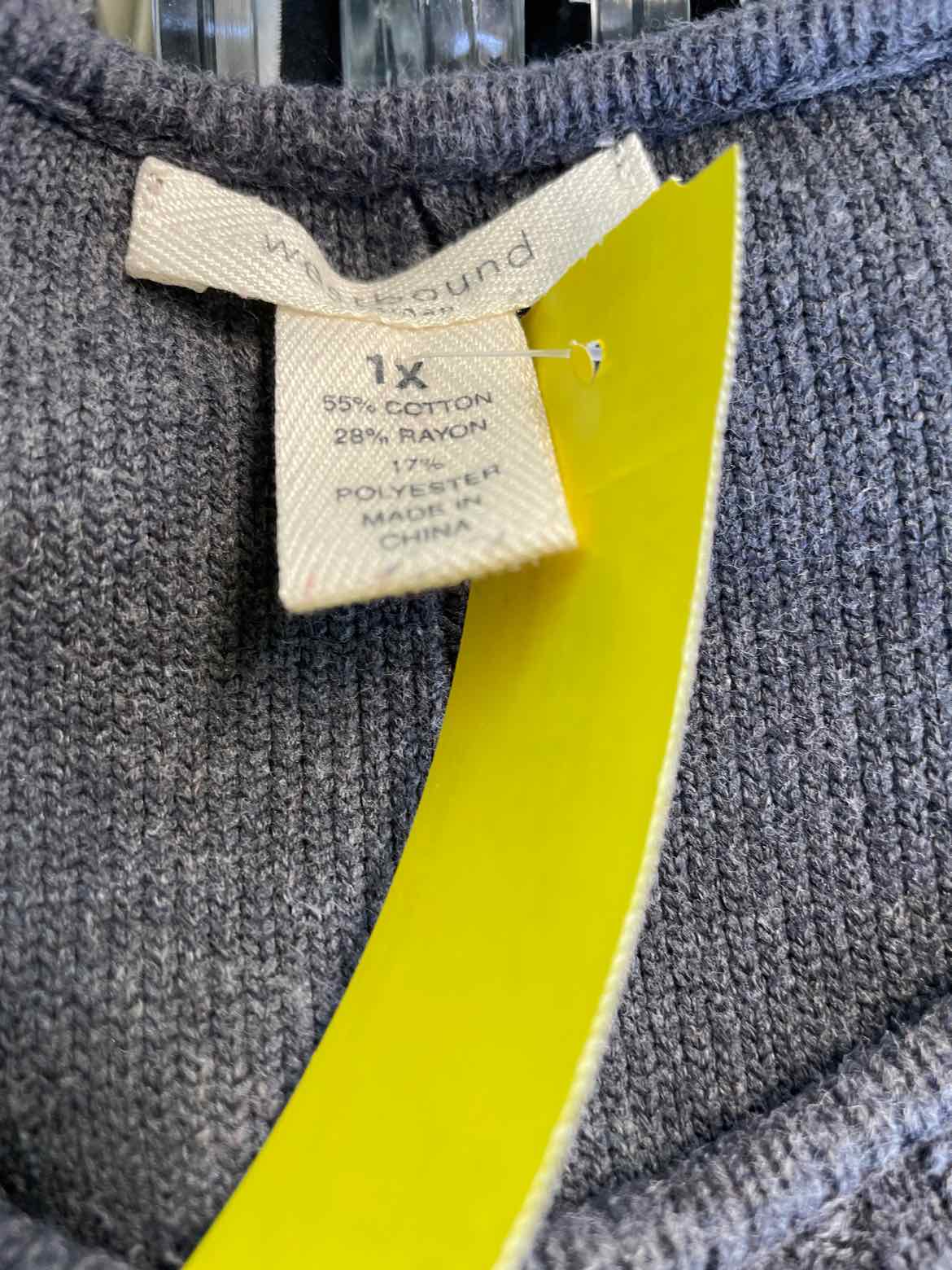 Westbound Size 1X Gray Sweater