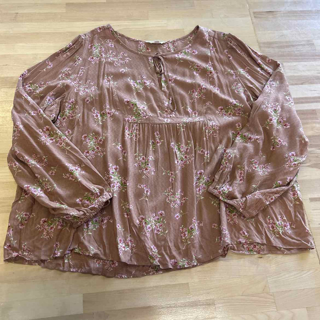 Lucky Brand Size XXL Brown Blouse