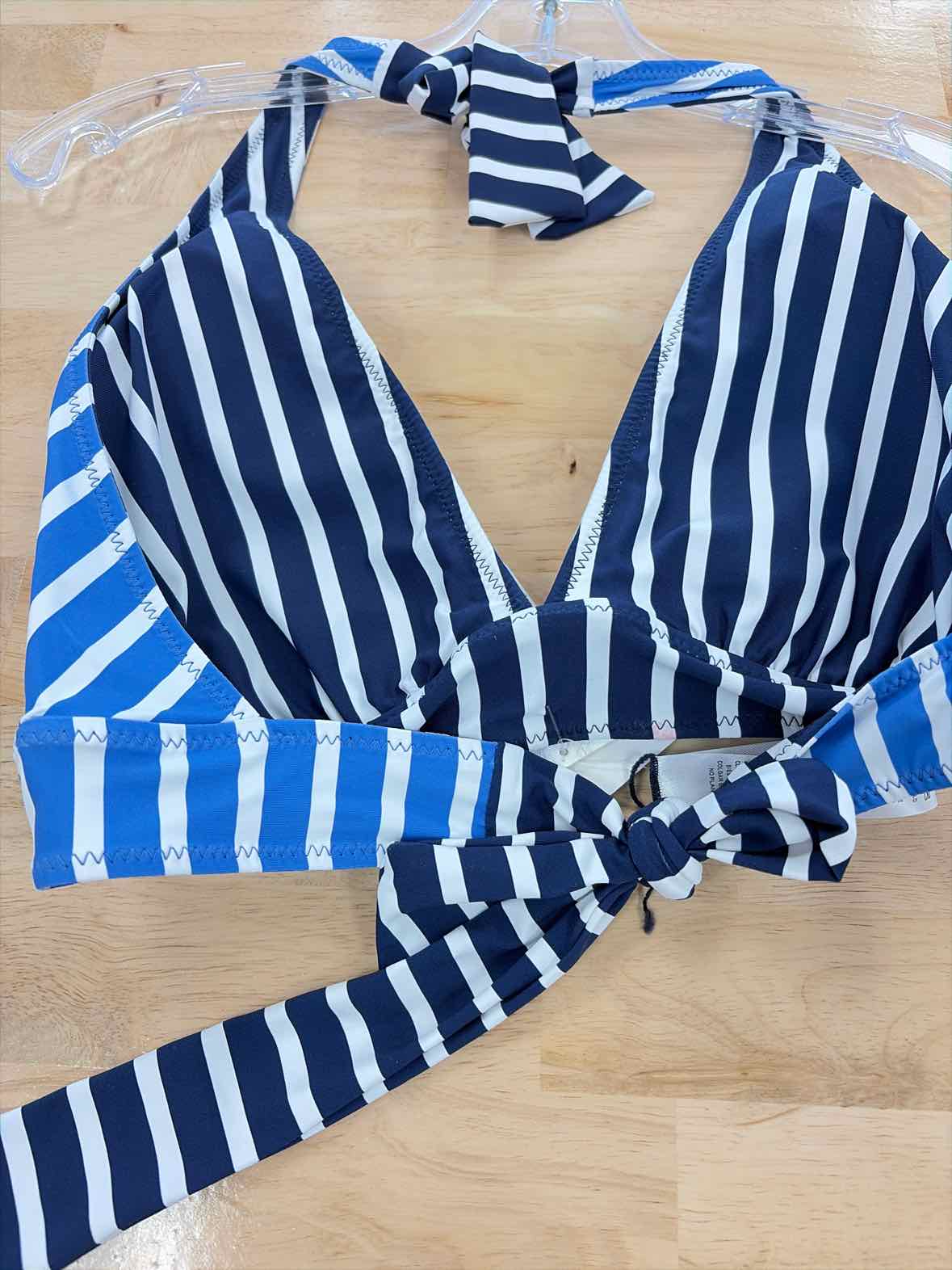 Tommy Bahama Size XL Coastline Stripe Rerversible Halter Top Mare Navy