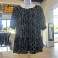 Notations Size L Black Polyester Preloved Blouse SS