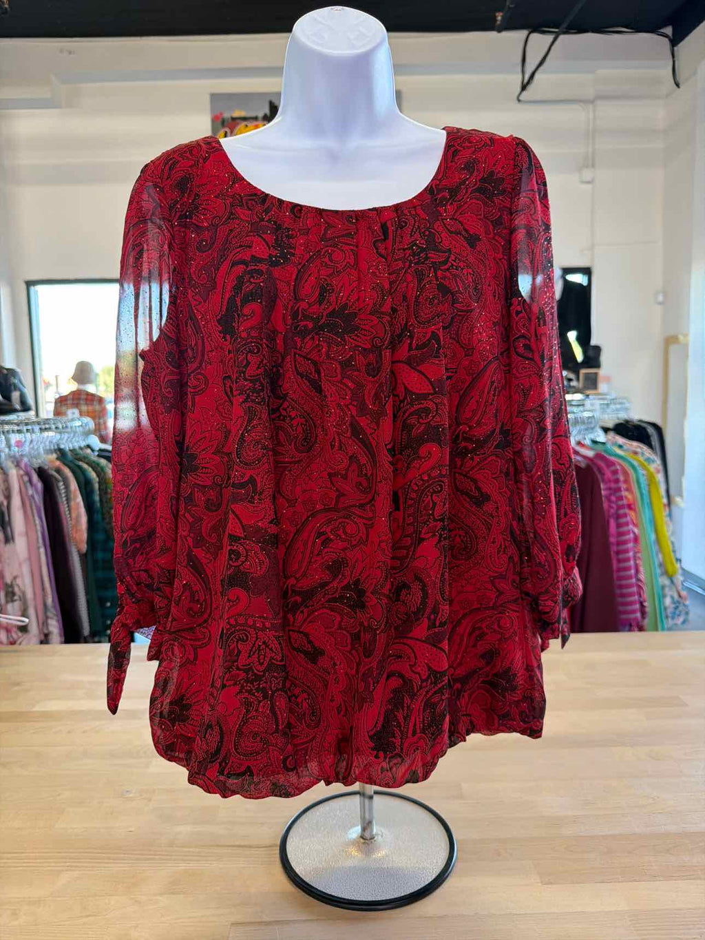 Roz & Ali Size M Red Blouse