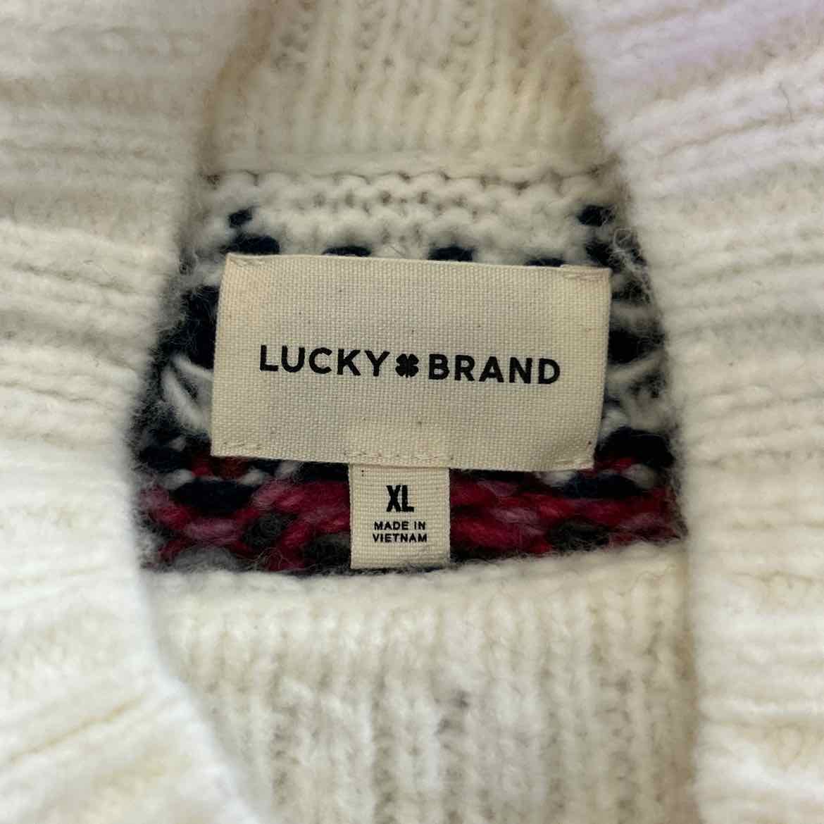 Lucky Brand Size XL White Sweater