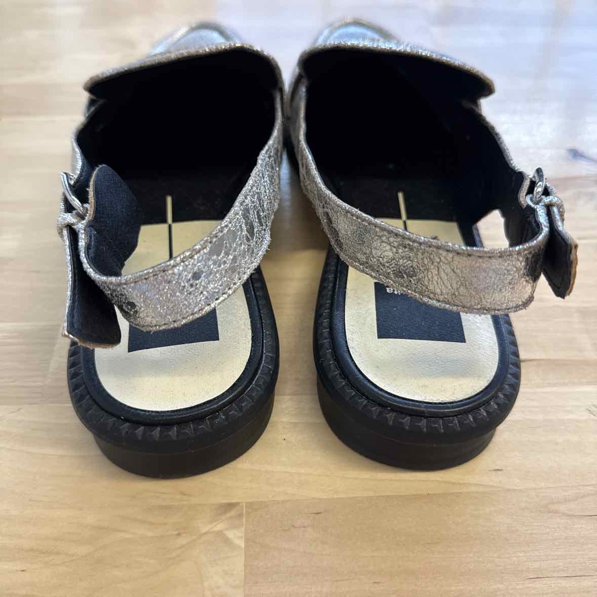 Dolce Vita Shoe Size 9.5 Silver Hardi Loafer Slingback Mules