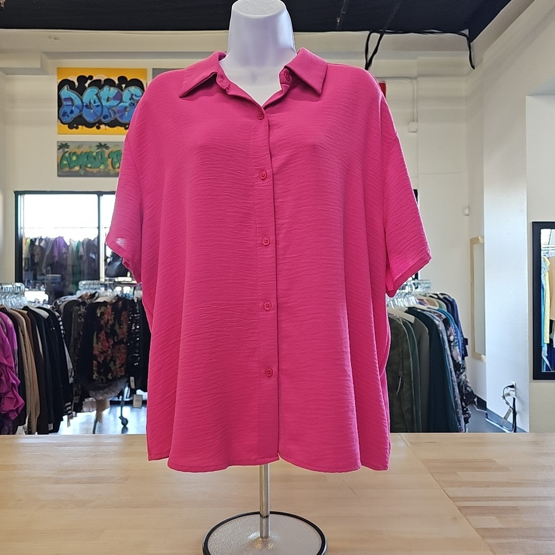 Rachel Zoe Size XL Pink Preloved Button Down Shirt