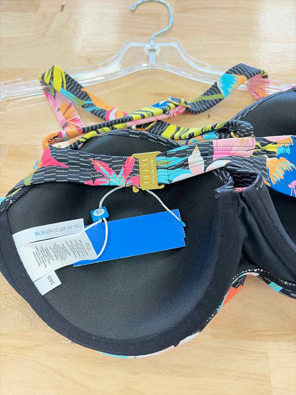 Bleu Size 36D Sweet Escape Bra-Sized Bikini Top - Multi