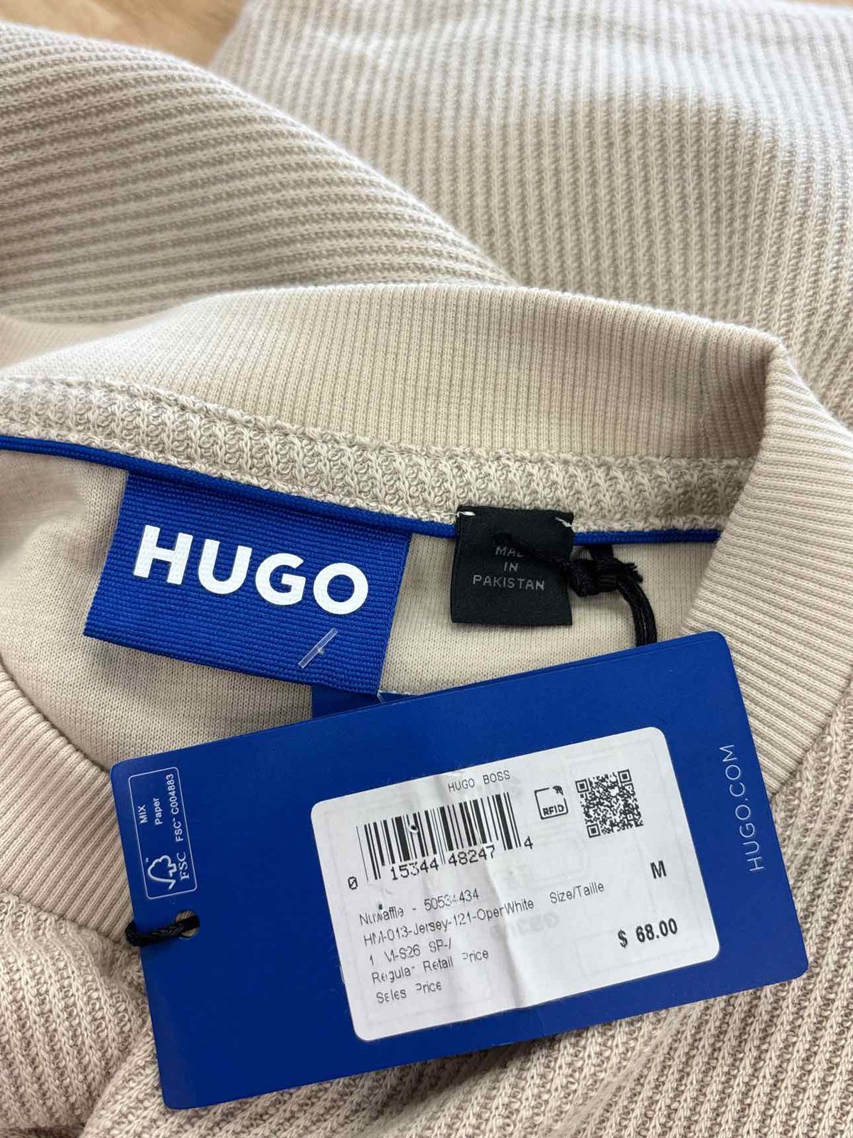 HUGO Size M Men's Waffle-structure T-shirt