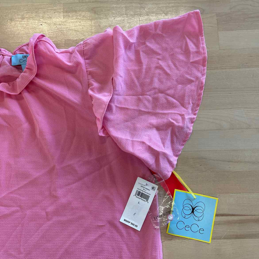 CeCe Size L Pink New Blouse SS