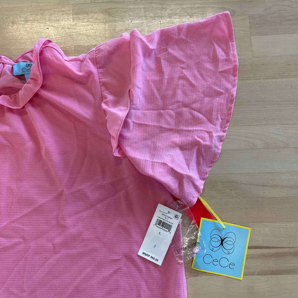 CeCe Size L Pink New Blouse SS