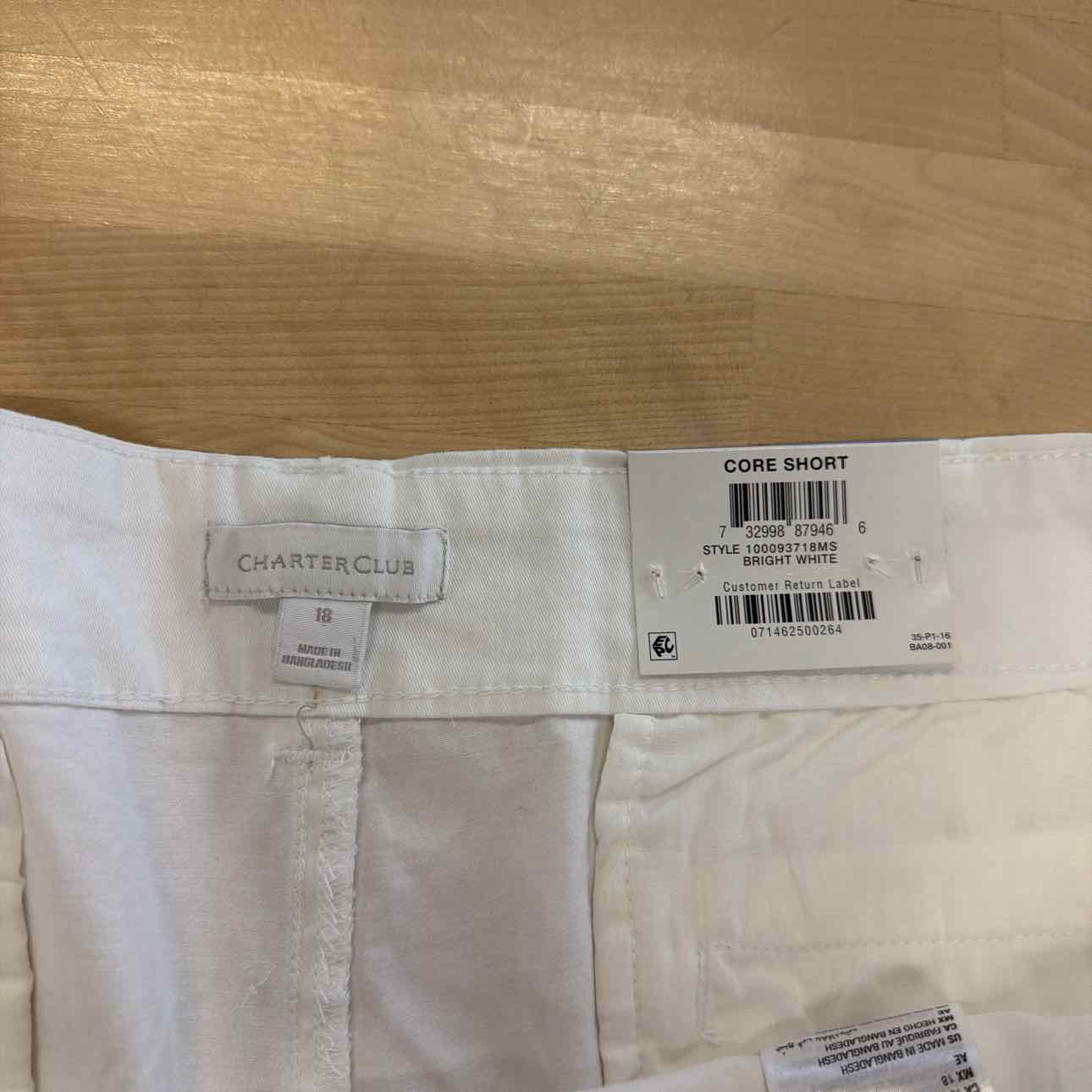 Charter Club Bermuda Twill Shorts Bright White 18