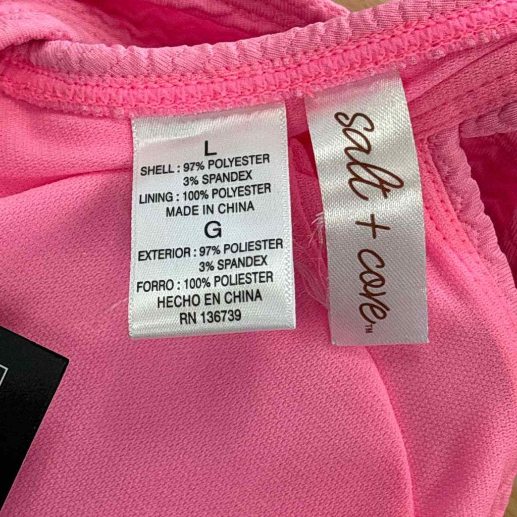 Salt + Cove Size L Wavy-Scrunch Scoop-Neck Bralette Bikini