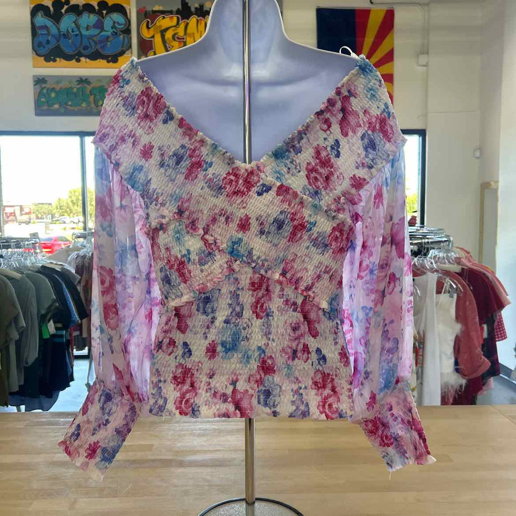BB Dakota Size XL Pink White Blue New Blouse LS