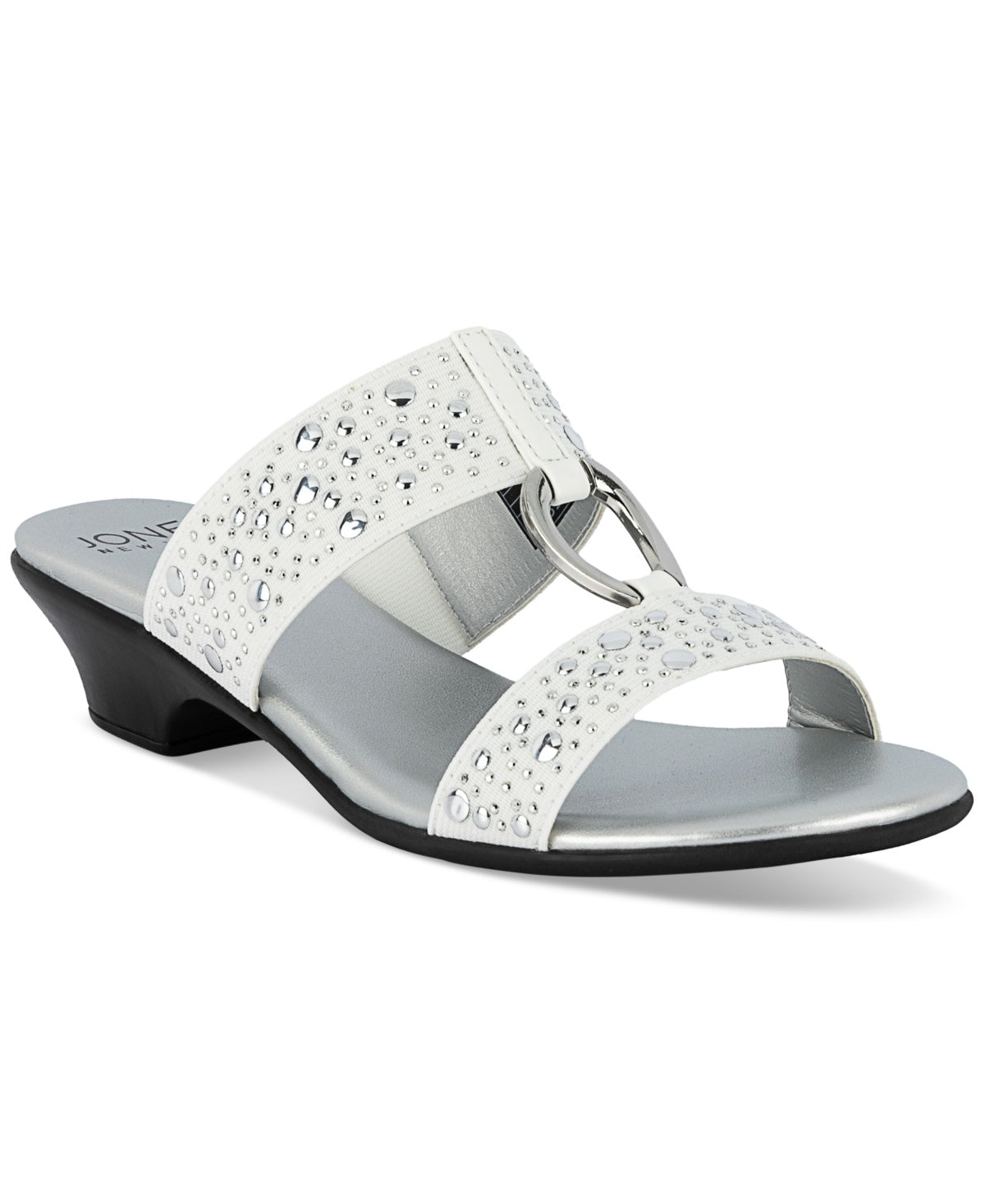 Jones New York Women's Eanna Ornamented Double Band Dress Sandals - White