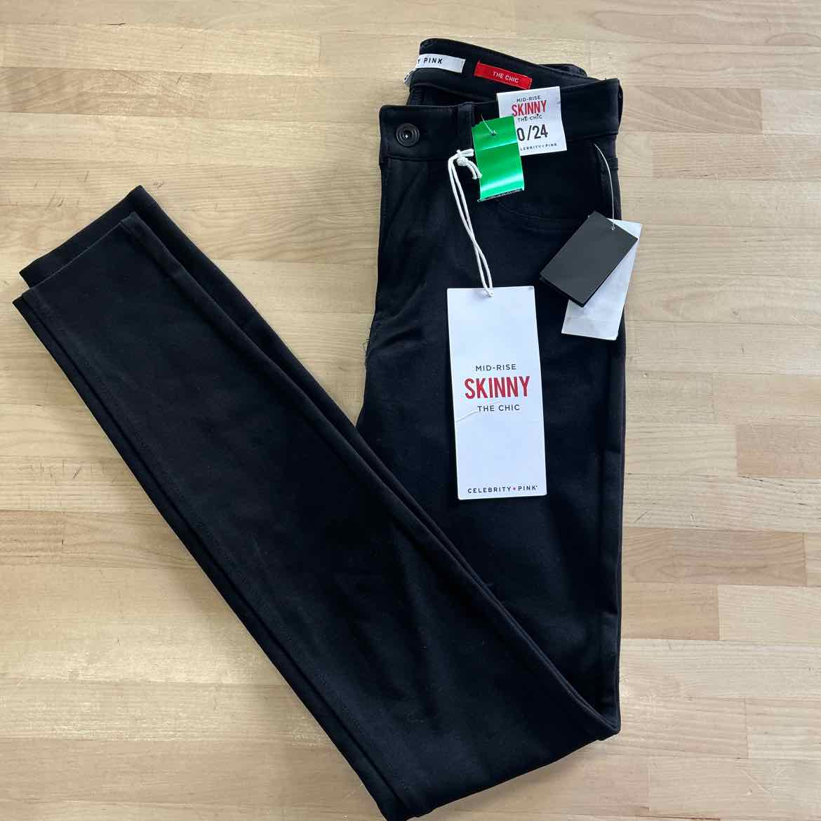 Celebrity Pink Juniors' Skinny Ponte Pants - Black