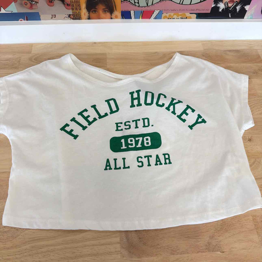 Self E Size XS Graphic Off-the-Shoulder T-Shirt - White