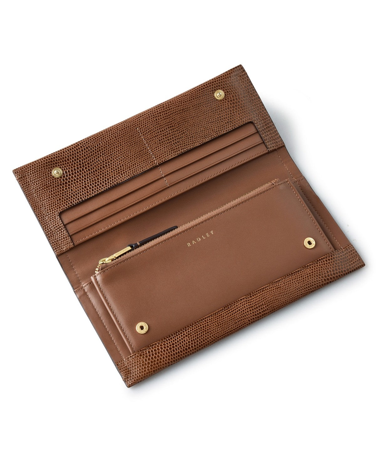 Radley London Oak Street Faux Lizard Flap Over Wallet - Saddle