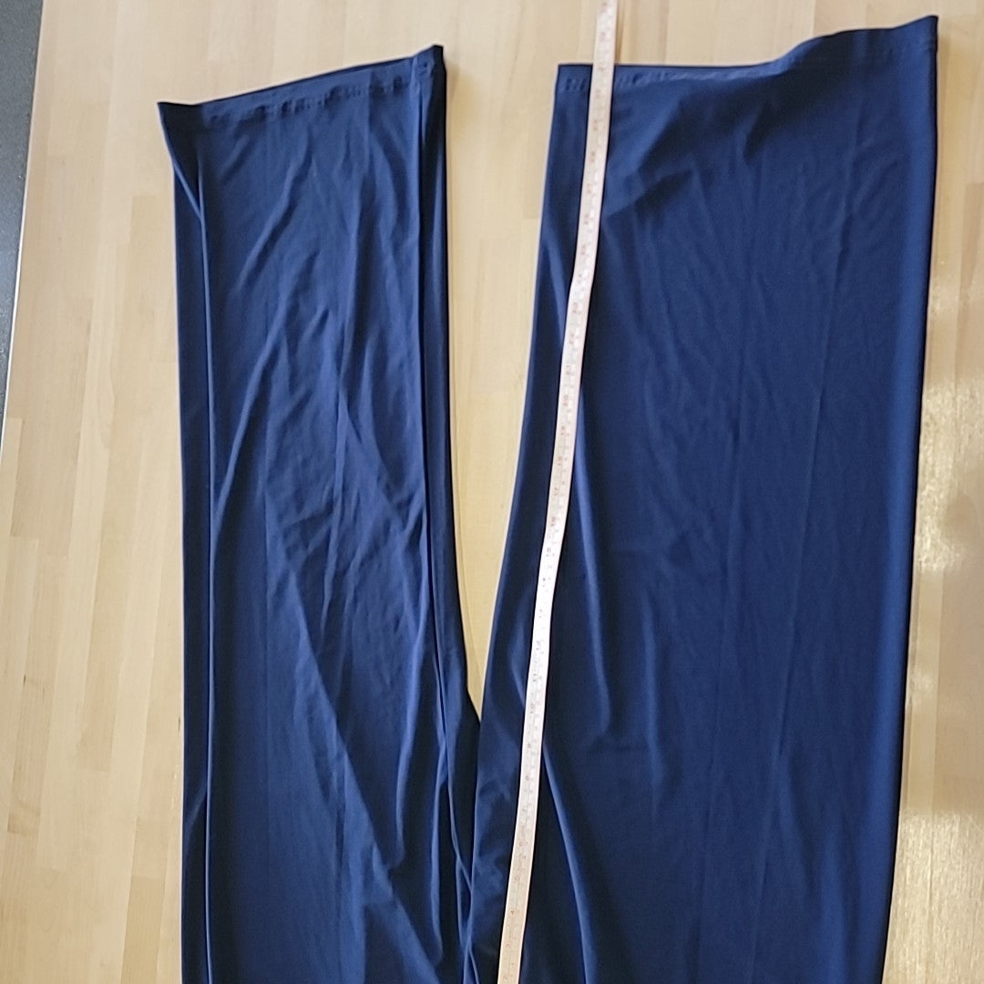 Alex Eveinings Size XL Blue Matte Jersey Straight Leg Pants