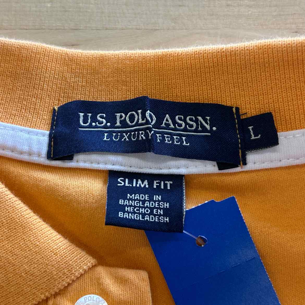U.S. Polo Assn. Size L Orange Preloved MENS Polo