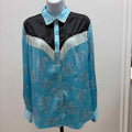 PanHandleSlim Size M Blue Black Preloved Button Down LS