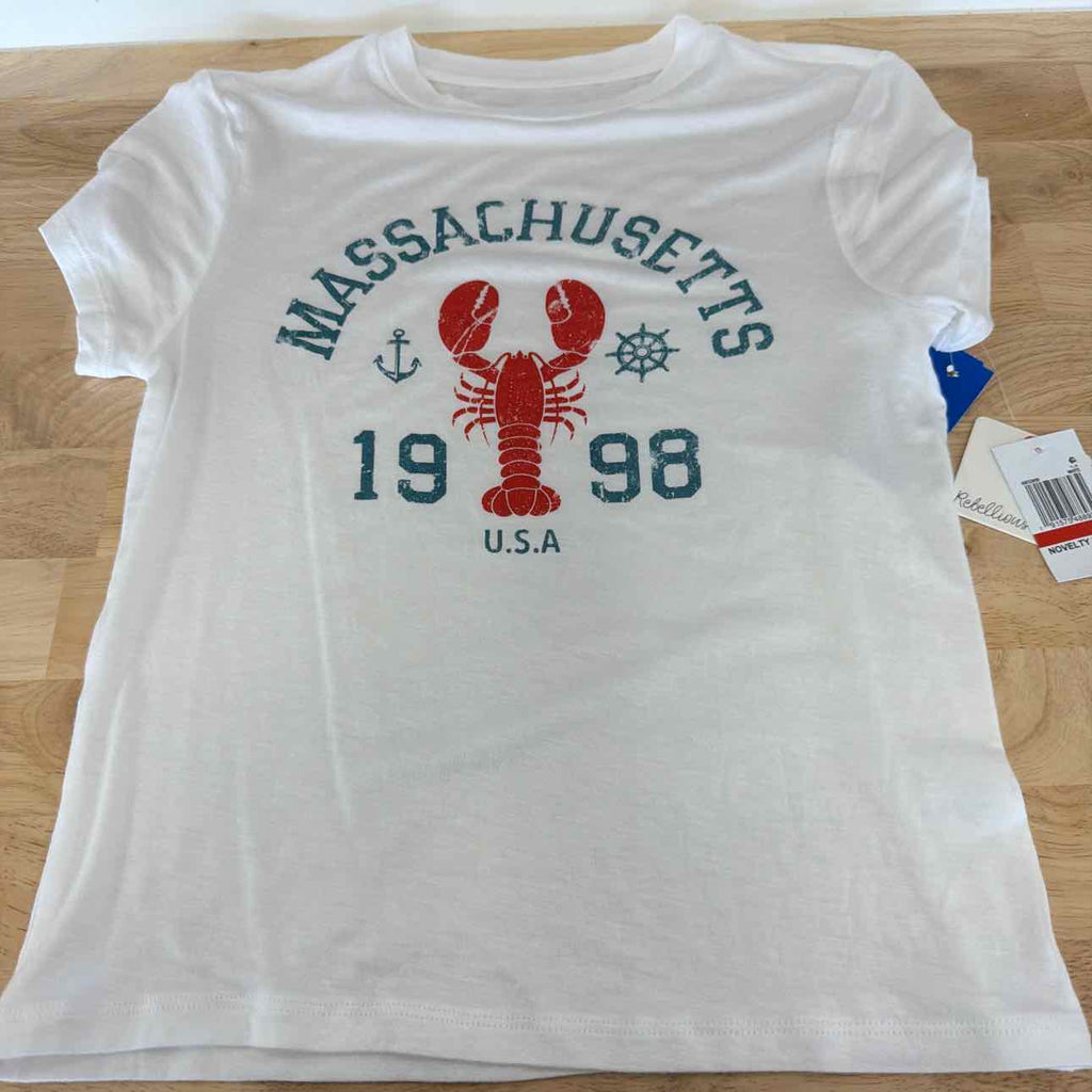Rebellious One Size XS Lobster Graphic T-Shirt - White Lobster