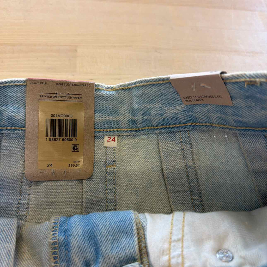 Levi's Size 24 Blue Denim New Skirt