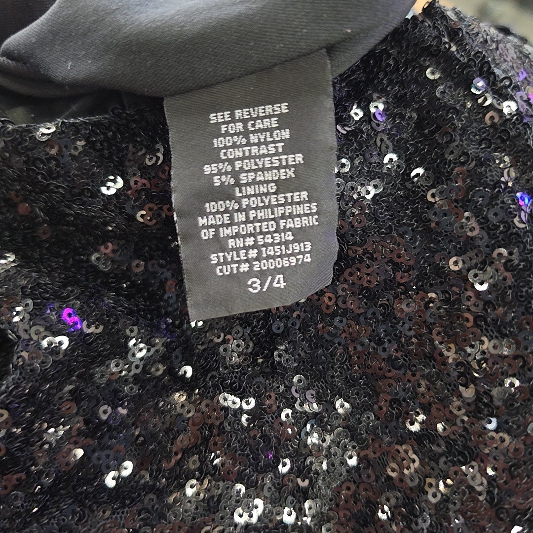 Windsor Size 3/4 Black Sequined Preloved Dress