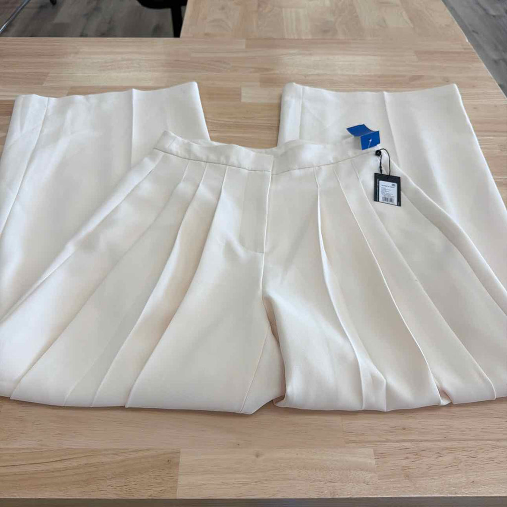 Kenneth Cole Size 2  High-Rise Fly-Front Triple-Pleat Wide-Leg Pants