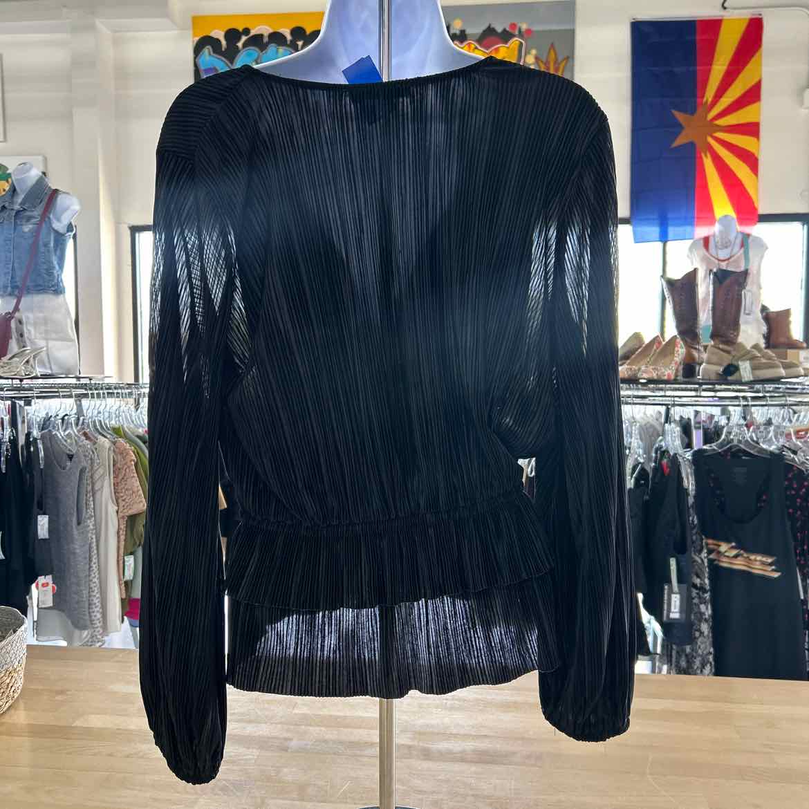 zara Size S Black Preloved Blouse LS