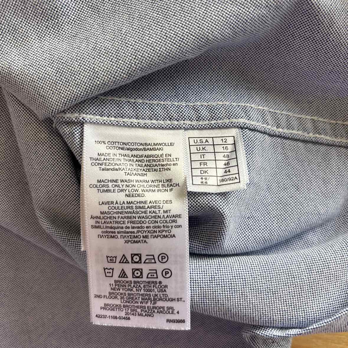 Brooks Bros. Size 12 Blue Preloved MENS Button Down Shirt