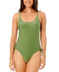 Salt + Cove Juniors' Lurex Open-Back Scoop-Neck One-Piece Swimsuit