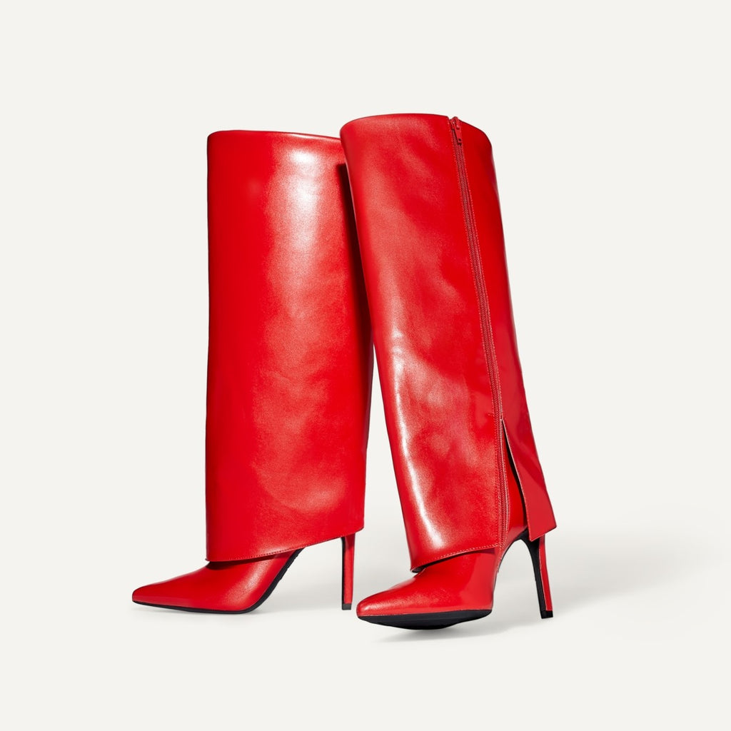 I.N.C. International Concepts Skylar Cuff Dress Boots Red Smooth 6.5M