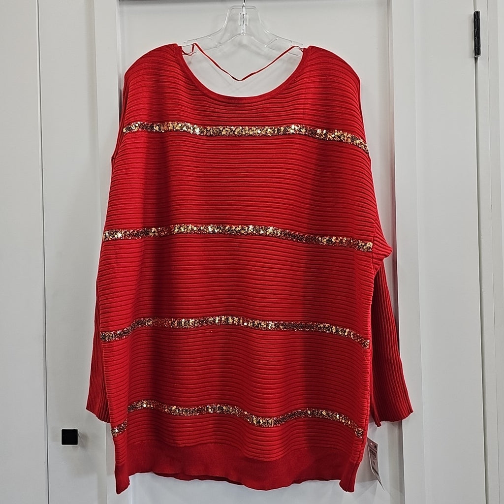JM Collection Size 2X Red Sweater