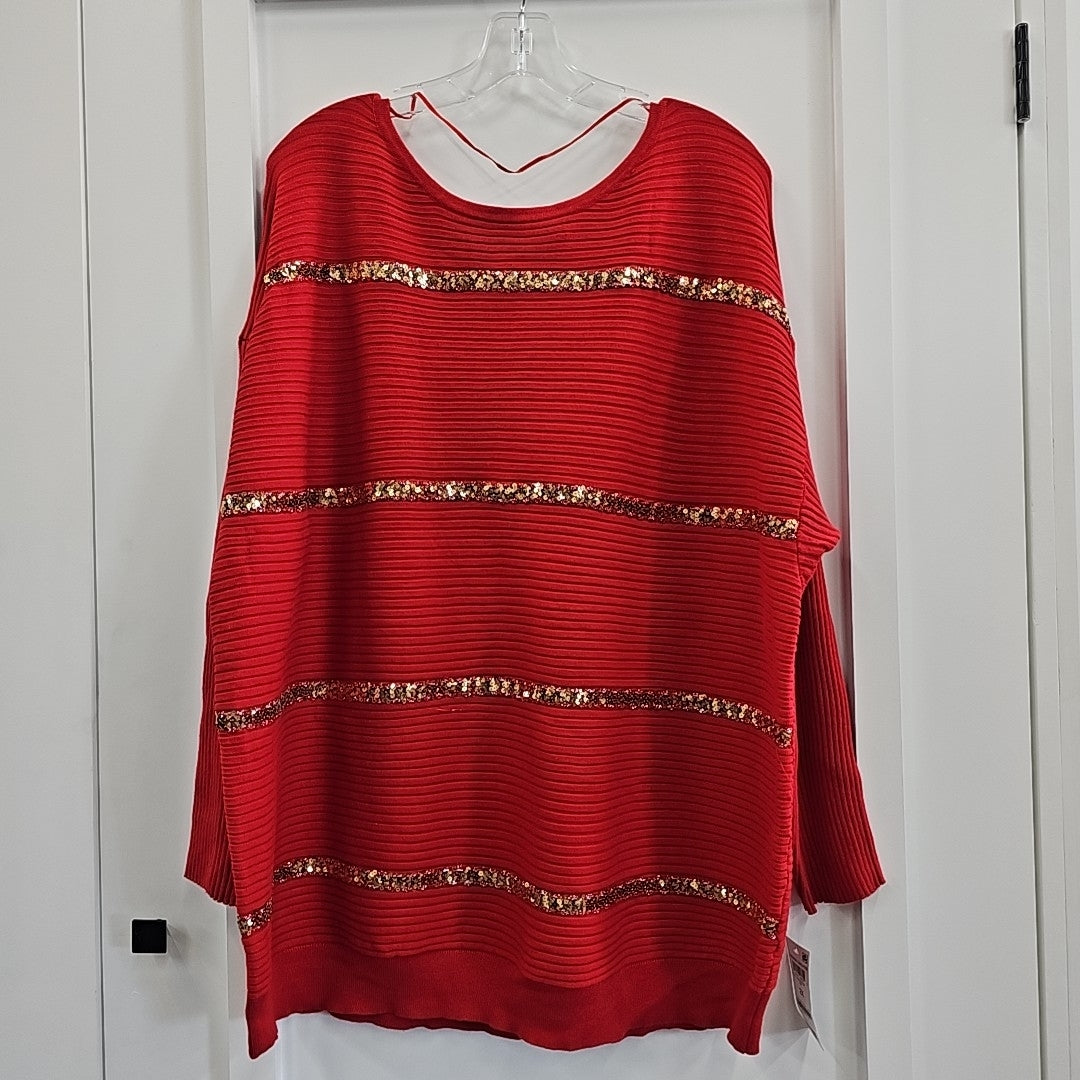JM Collection Size 2X Red Sweater