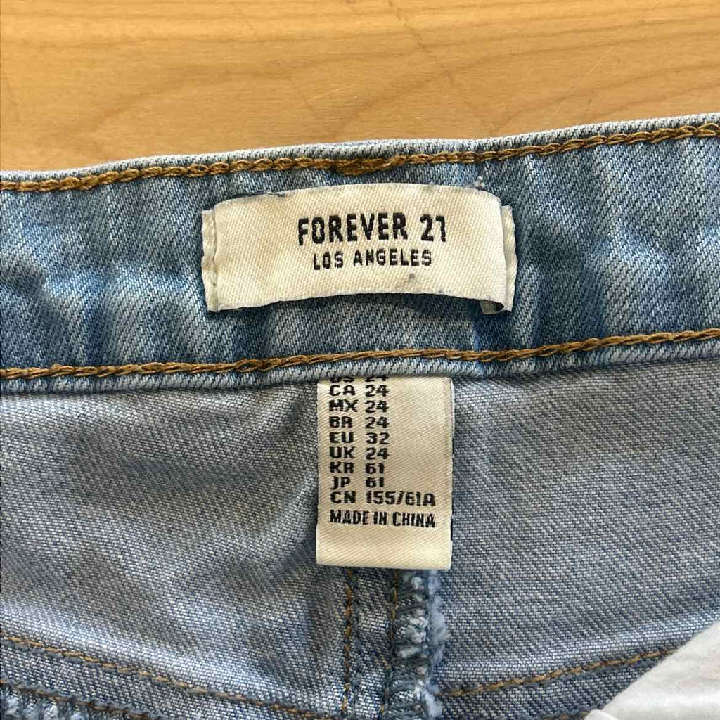 Forever 21 Women Size 24 Blue Denim Preloved Shorts