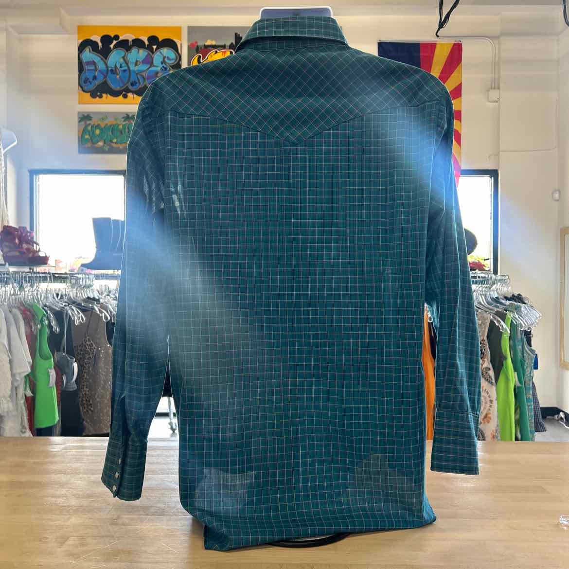 Holt Size XL Teal Preloved MENS Button Down Shirt