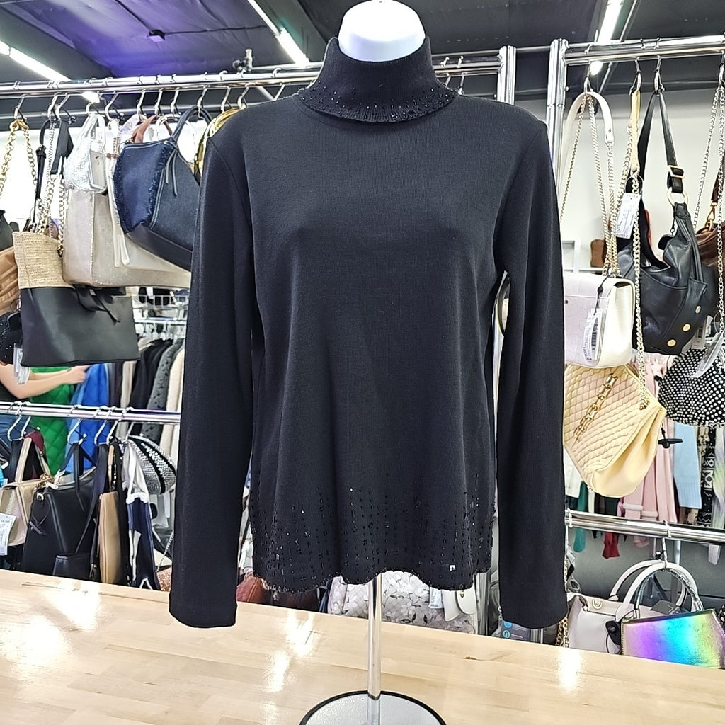 Liz Claiborne Size M Black Mockneck Sweater