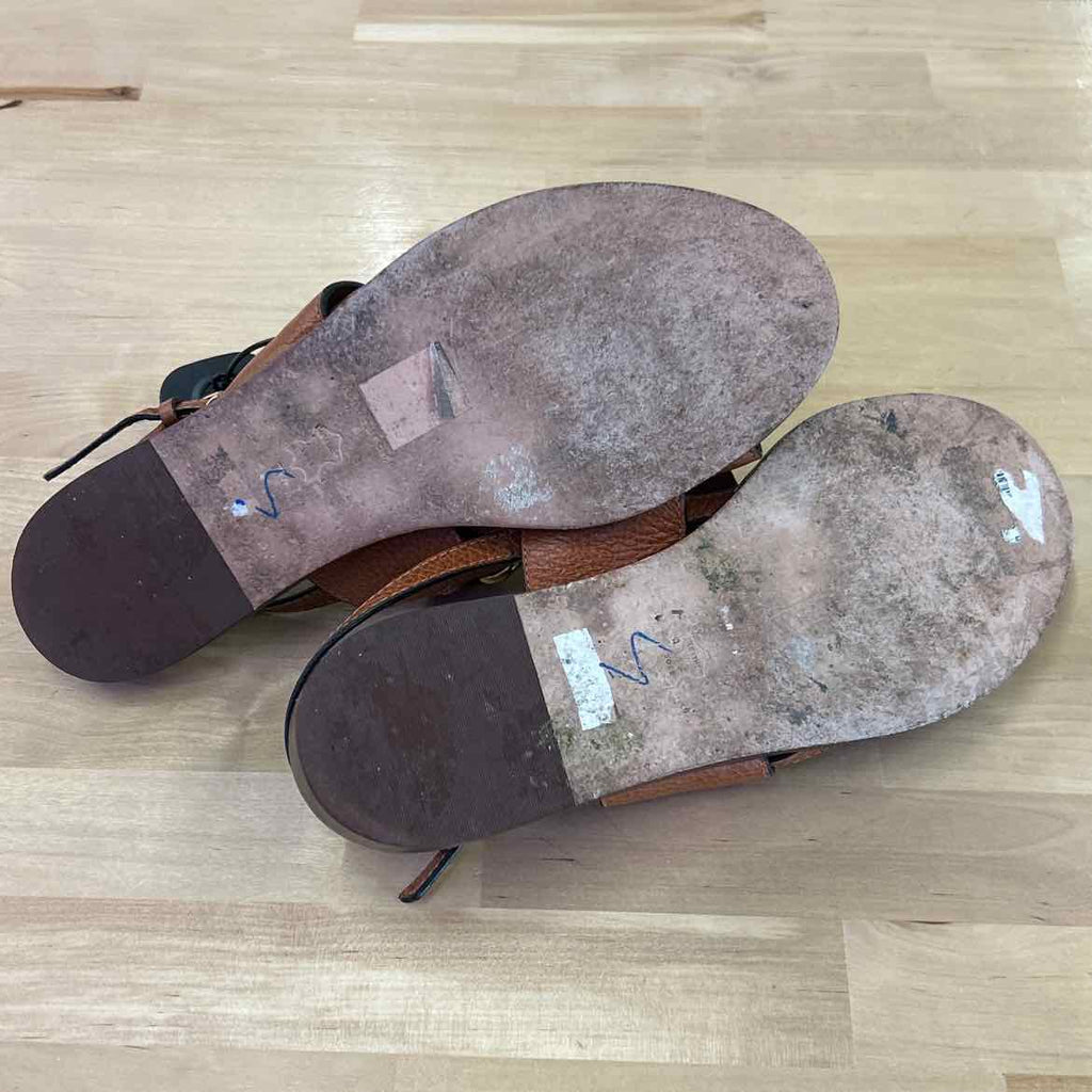 Tory Burch Size 7 Brown/Gold Preloved Sandals
